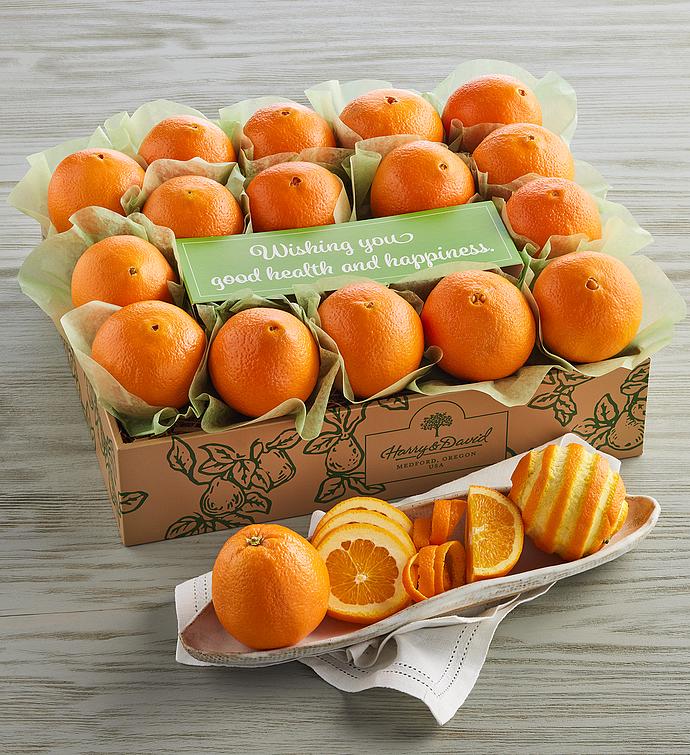 Navel Oranges with "Healthy Wishes" Message